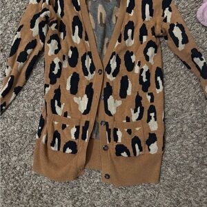 Mossimo Supply Co. Tan and Black Animal Print Cardigan
